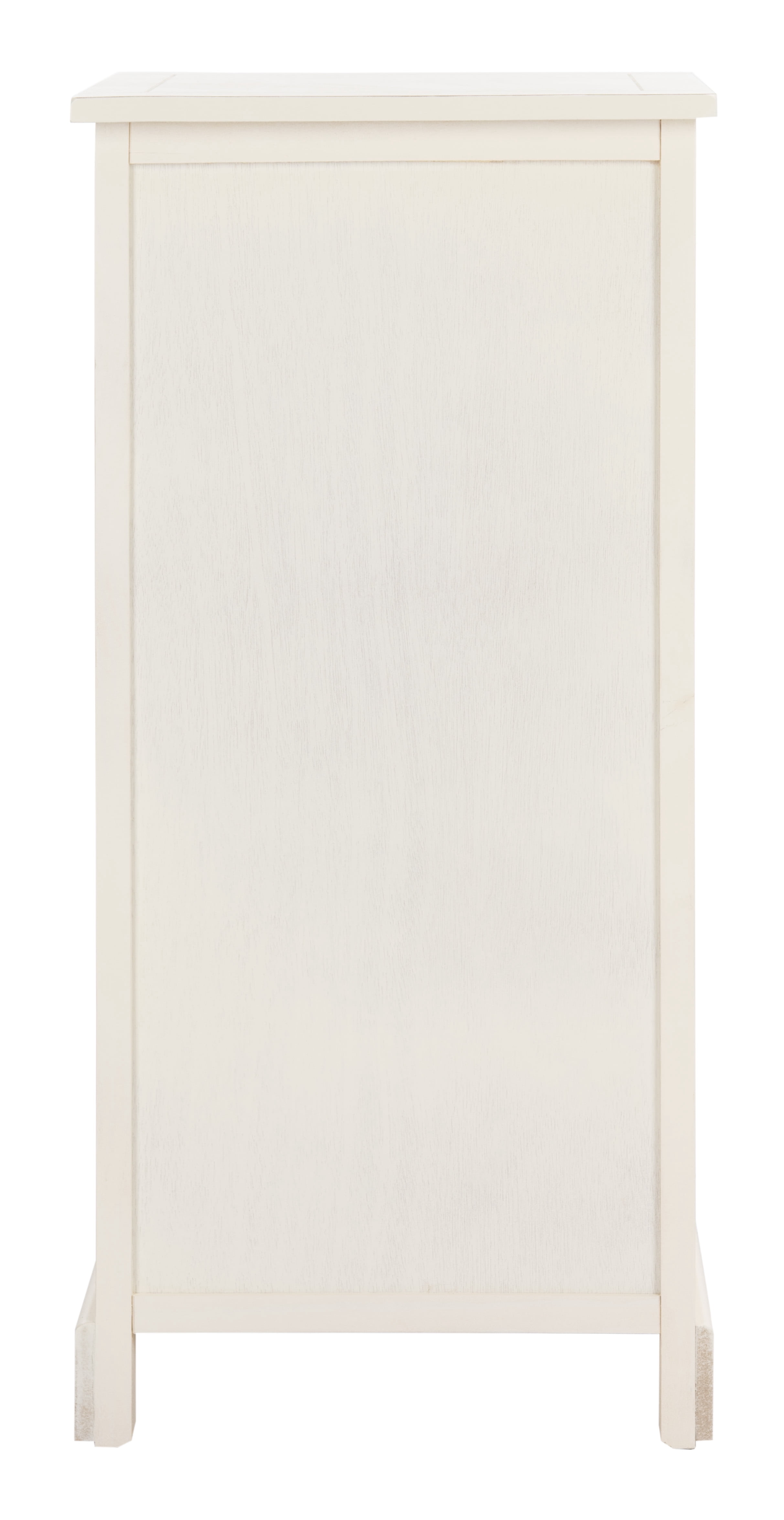 SAFAVIEH Raven Solid Tall Storage Unit with Pullout Table and Basket, Distressed Cream