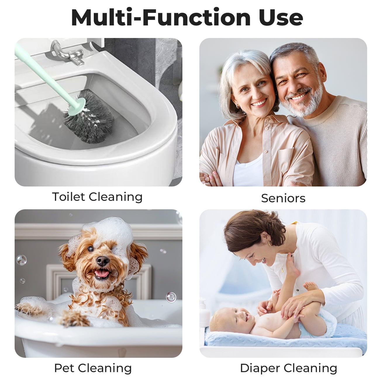 Handheld Toilet Bidet Sprayer for Toilet - 2 Spray Functions for Bathroom Diaper Shower,Premium Stainless Steel Bathroom Bidet Hand-held Toilet Sprinkler