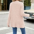 thumbnail image 5 of Fiaer Plus Size Cardigans Sweaters for Women Long Sleeve Solid Color Fashion Loose Fit Cozy Open Front Tops Pink S, 5 of 7