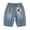 Blue, variant on CAIXIA Baggy Jeans Shorts Boys Wide Leg Pants Denim Shorts Knee Length Elastic Wasit Jorts Y2k Trendy Boyfriend School Bermuda Shorts Streetwear Preppy Clothes