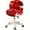 Red, variant on Curved Chair Covers, Round Back Swivel Drafting Chair Slipcovers, Modern Office Chair, White, Solid, Indoor Use