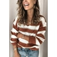 thumbnail image 4 of Pulls Décontractés Manches Longues Col Rond Couleur Patchwork Pull en Tricot Tops, 4 of 5