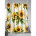 thumbnail image 5 of Farmhouse Sunflower Shower Curtain, Vintage Floral Bathroom Decor Curtains Set with Hooks, Waterproof Fabric Home Accessories， Stall 48 X 72 Inch, 5 of 6