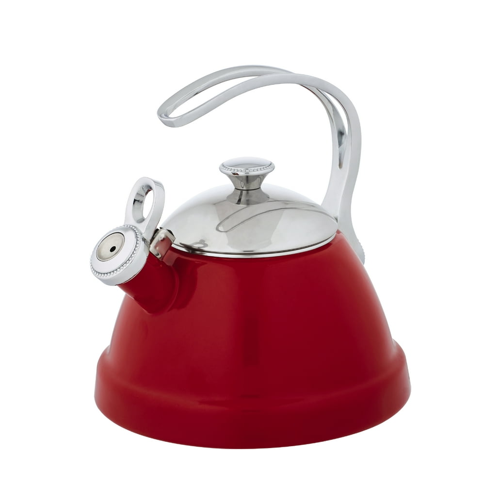 Copco 2quart Beaded Red Enamel On Steel Tea Kettle