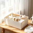 thumbnail image 6 of GumeshPlastic Small Office Storage Organizer Utility Tote Caddy with Handle for Cabinets, Desks, Workspaces - Holds Desktop Office Supplies, Pencils,White, 6 of 6