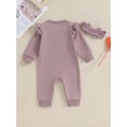 thumbnail image 4 of Jxzom Newborn Baby Girl Romper Clothes 0 3 6 12 18 Months Daddys Girls Embroidered Long Sleeve One Piece Jumpsuit with Headband, 4 of 8