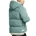 thumbnail image 3 of Unisex Loose Hooded Cotton-Padded Jacket, Mint Green, Size XXL, 3 of 4