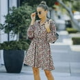 thumbnail image 2 of Women's Long Sleeve Short Dress Button Down Floral Print Fall Dresses, 2 of 7