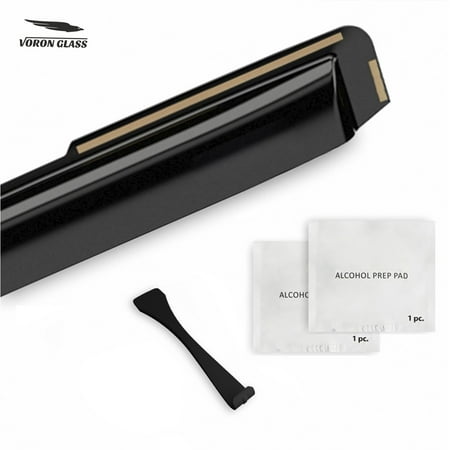 Voron Glass in-Channel Extra Durable Rain Guards for Trucks Chevrolet (Chevy) Silverado/GMC Sierra 1500 2019-2024 Crew Cab, Window Deflectors, Vent Window Visors, 4 pcs. - 220089