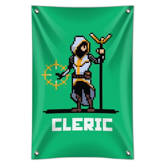 8-Bit Retro Pixel Cleric Priest Healer Games RPG Home Business Office Sign
