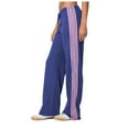 thumbnail image 1 of Women Side Striped Track Pants Drawstring Waist Wide Leg Cargo Sweatpants Casual Loose Jogger Pants for Women Casual Summer Pants on Pants for Women Work Casual Women Short Pants Casual A Tracksuit, 1 of 7