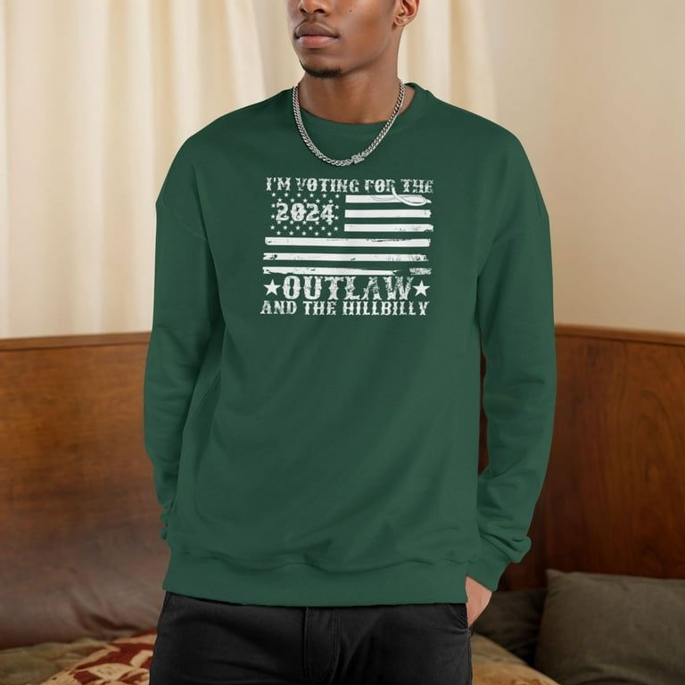 Hillbilly The Outlaw Men s Crewneck Sweatshirt Warm Sweatshirts Heavyweight Long Sleeve Underwear Winter Pullover Men s Fleece Crew neck Hoodie Walmart
