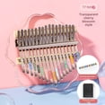 thumbnail image 1 of 17-Tone Kalimba Thumb Piano for Beginners & Kids - Transparent Acrylic Crystal Instrument with Cherry Blossom Design, Lightweight Portable Music Tool for Music Lessons, Includes Protective Carrying, 1 of 6