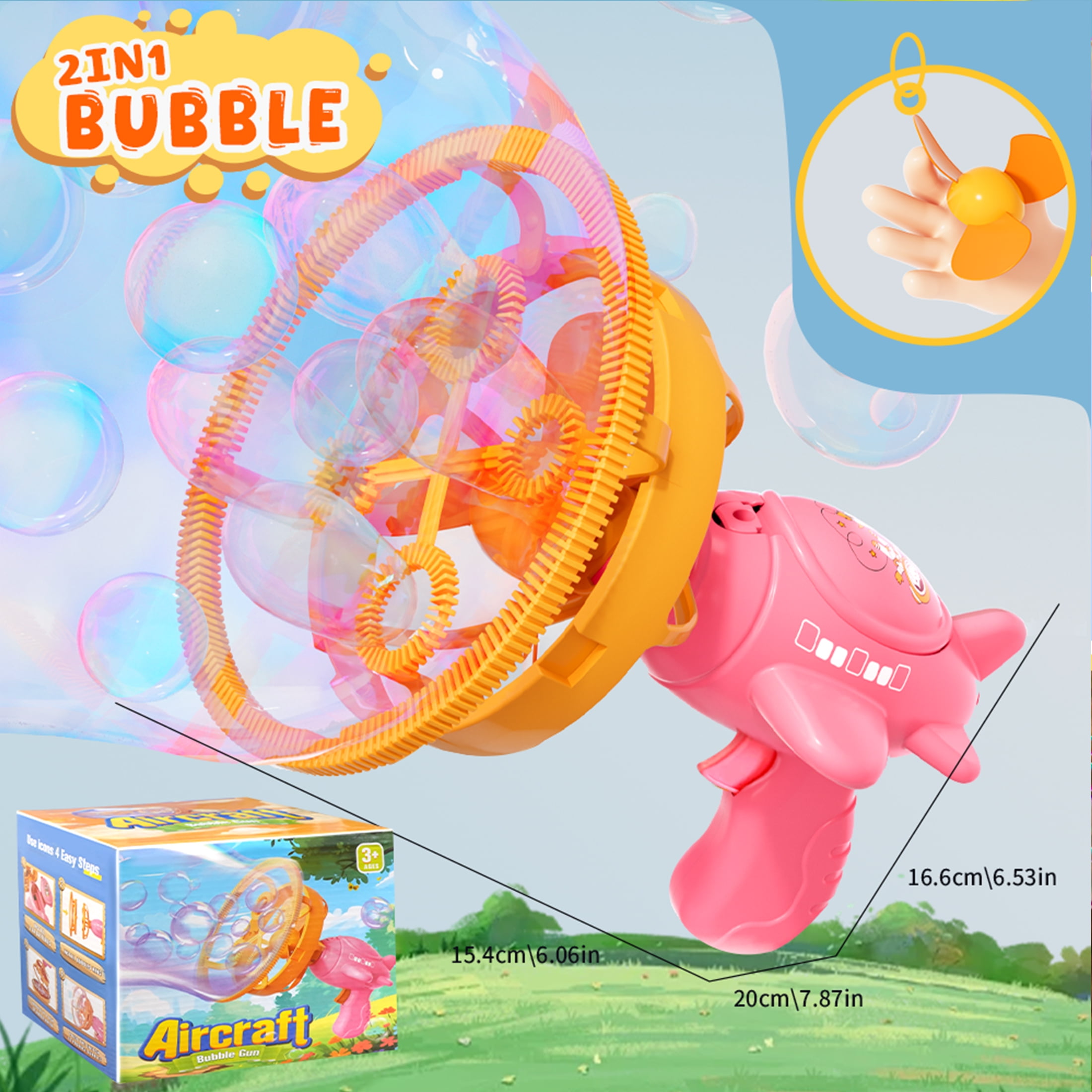 Airplane Bubble Machine Gun, Handheld Toy for Kids, Summer Outdoor Party Gift