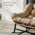 thumbnail image 5 of RADIATA Double Papasan Rocking Chair with Cushion, 2-Person Patio Egg Lounge Chair, Oversized Outdoor Recliner Loveseat, 620 lbs Capacity, Comfy Big Rocker for Porch, Balcony,Living Room,Brwon, 5 of 9