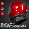 thumbnail image 2 of ILMFullFaceMotorcycleStreetBikeHelmetwithRemovableWinterNeckScarf+2VisorsDOT(S,Red), 2 of 7