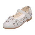 thumbnail image 3 of Afuyipoi ​Girls Mary Jane Flats, Toddler and Little Kids Floral Cutout Dress Shoes, Breathable Soft Sole Princess Wedding Party Shoes Blue Size 1 (Big Kids), 3 of 8