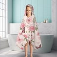 thumbnail image 6 of Pink Butterfly Floral Bow White Pattern Hooded Bath Towel，50"x30" for Ages 3 To 12 Kids, Quick Dry Lightweight Soft Microfiber Hood Beach Towel Cover Up for Kids, 6 of 7