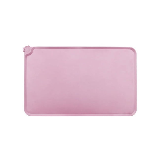 Tapetes impermeables para alimentación de mascotas con labios altos: varios tamaños y colores para perros y gatos(Rosa)(55 * 38cm - 365)