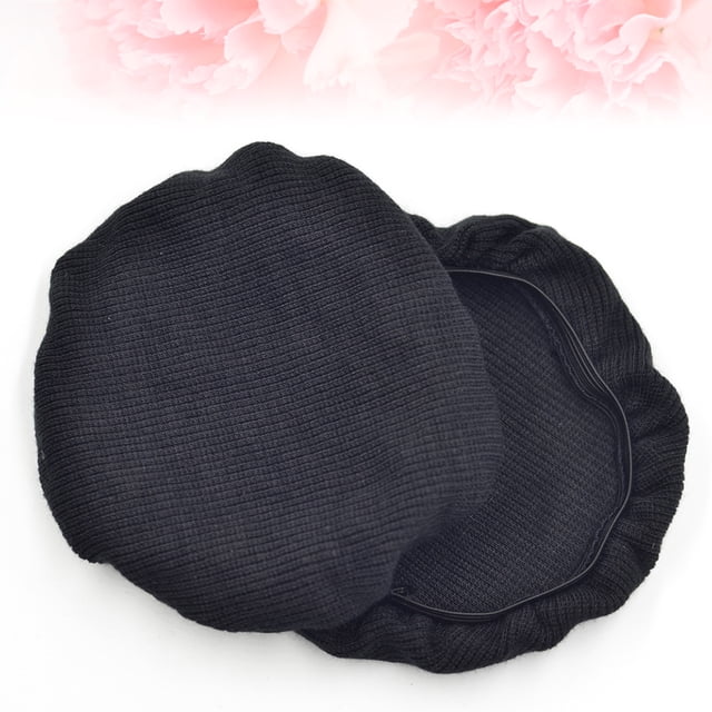 unbranded 2Ud Cubierta Para Audífonos Color Negro Tela Estirable Absorbe Sudor Lavable
