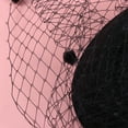 thumbnail image 3 of Kesenlong veil hat Womens Black Woolen Hat Topper Mesh Fishnet Veil Small Hair Clips Funeral Headwear Hair Accessory, 3 of 7