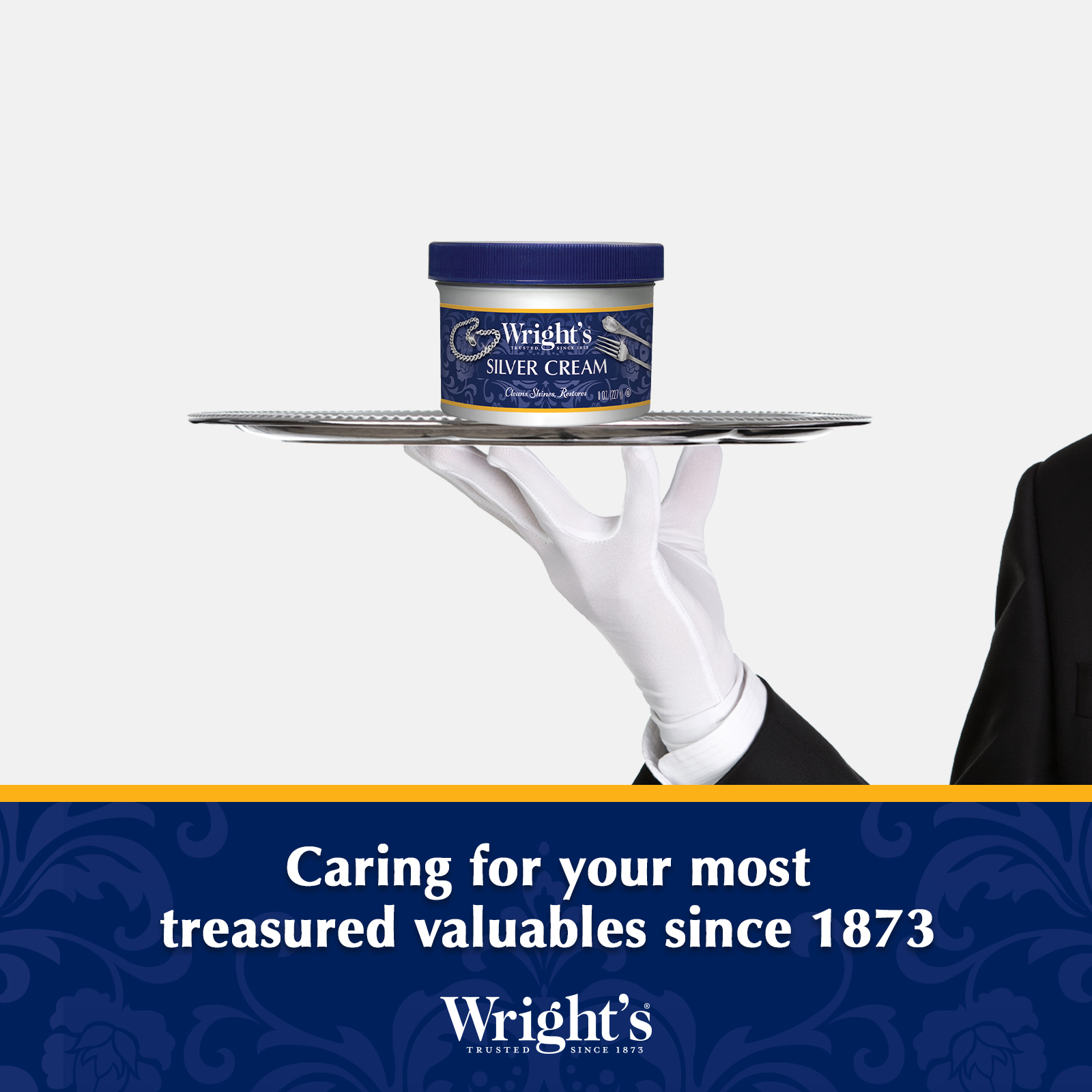 Wright's Silver Polishing Cream, 3-in-1, All-Purpose, 8 Oz, with Microfiber Cloth Included - image 2 of 7
