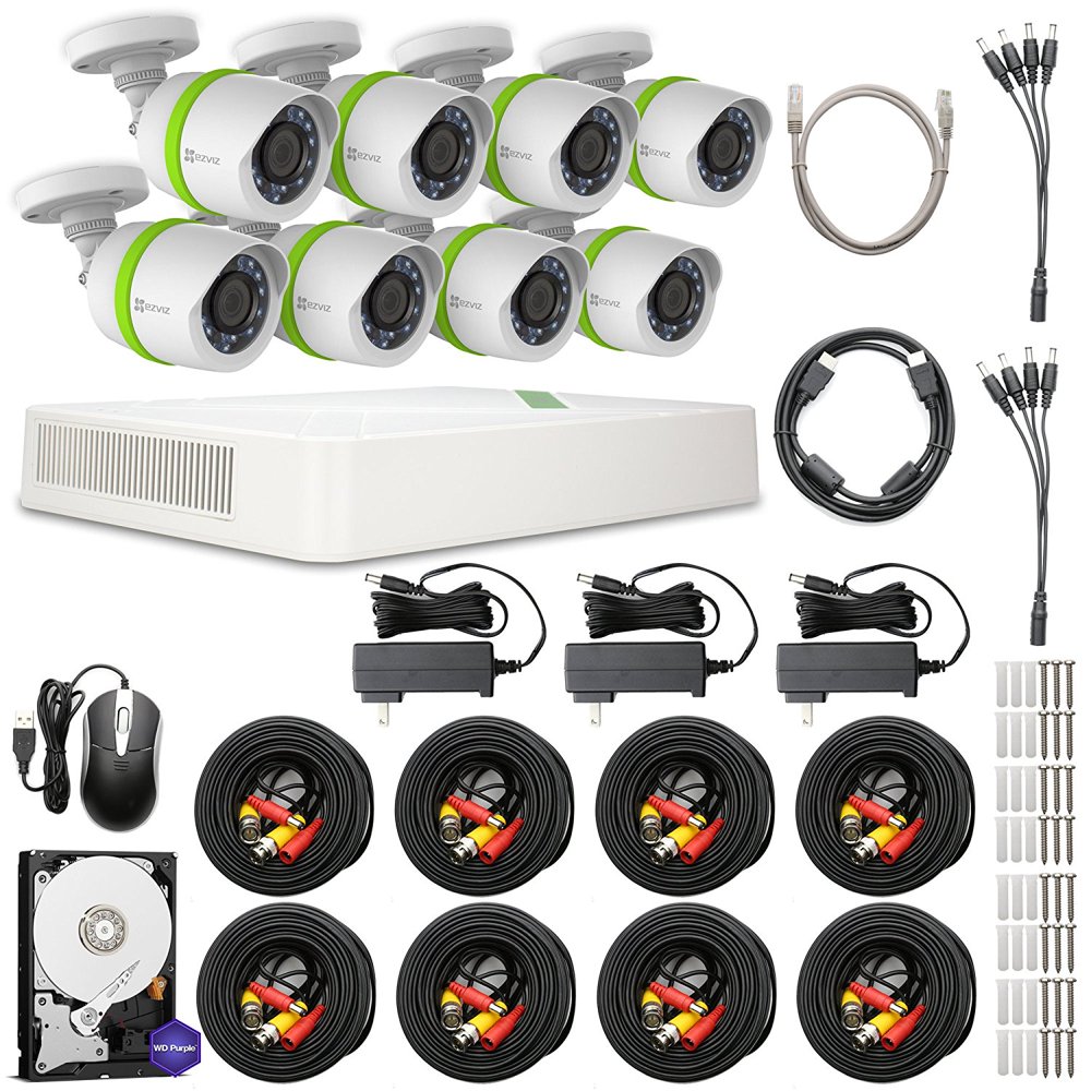 EZVIZ 720p Outdoor Security Camera System, 8 HD Weatherproof Cameras