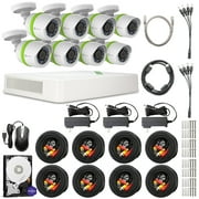 EZVIZ 720p Outdoor Security Camera System, 8 HD Weatherproof Cameras, 16 Channels with 2TB DVR