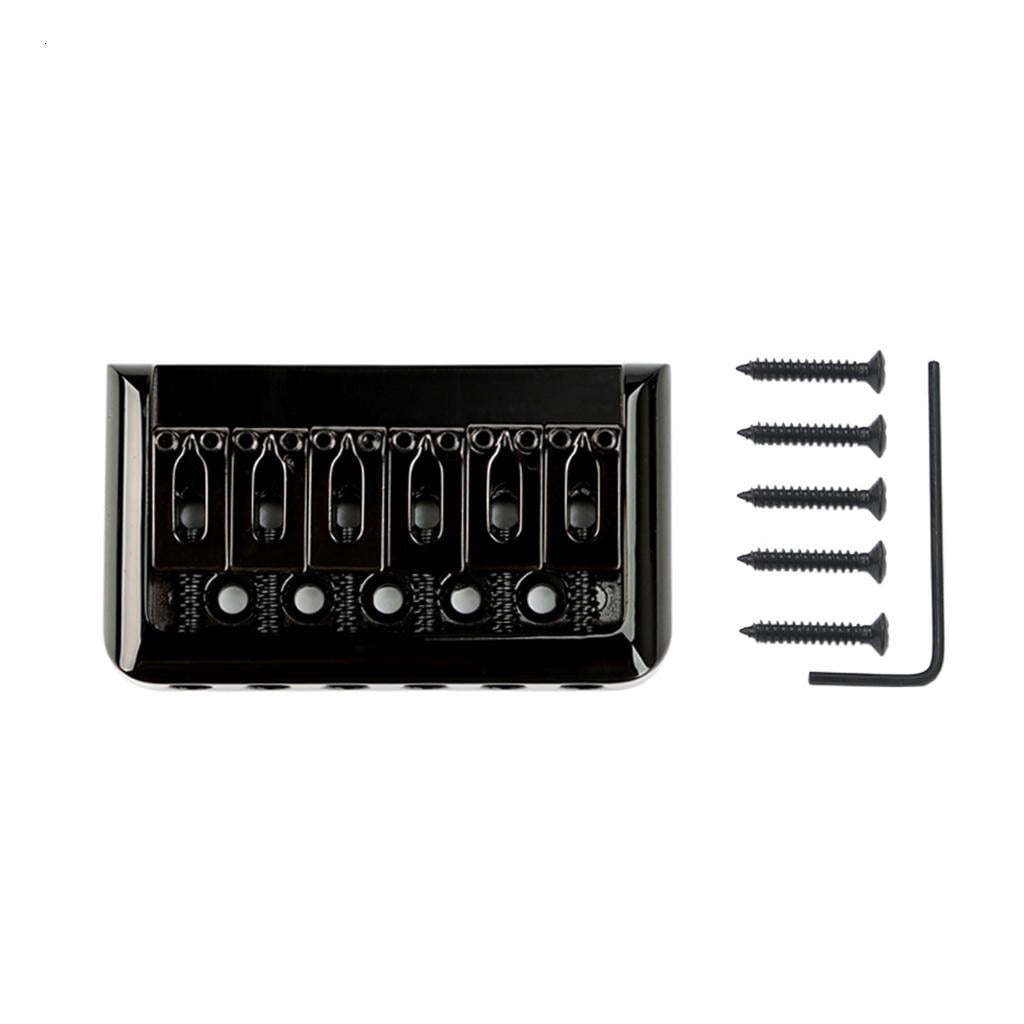 CEORPER 6 String Fixed Saddle Guitar Bridge Top Load Tailpiece with Mounting Screws & Wrench for Electric Guitar Parts Durable
