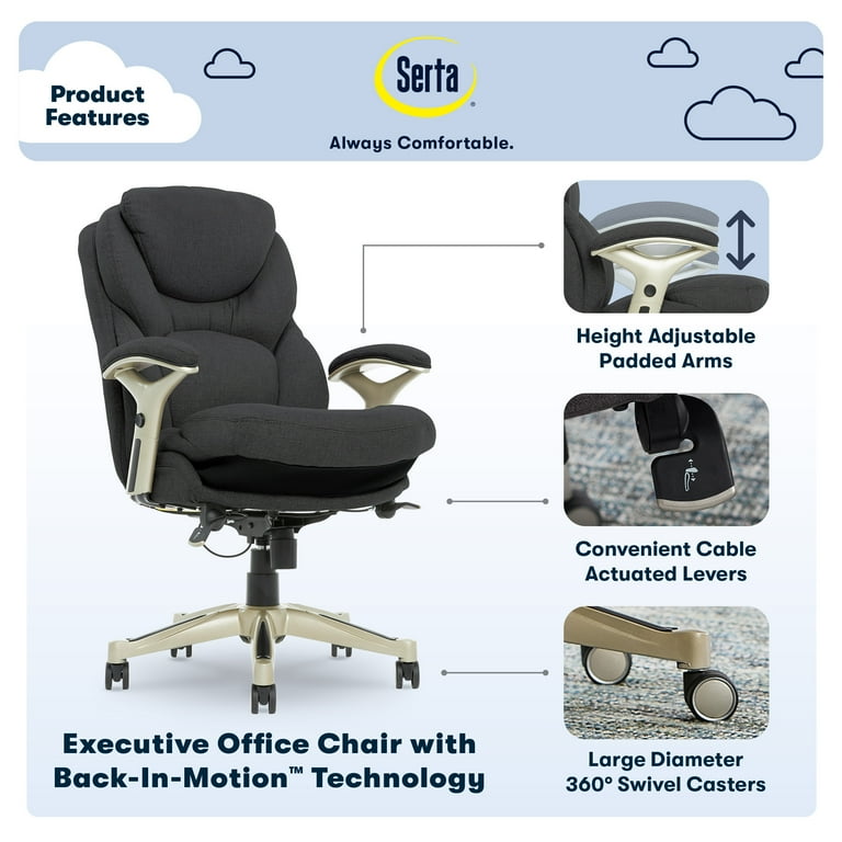 Serta Fabric Office Chair with True Wellness BIM Tech 250 lb
