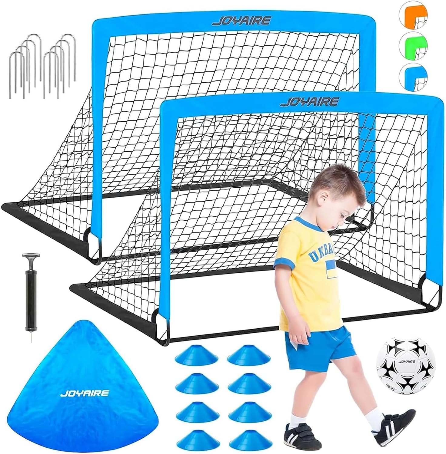 Agility Pops Soccer Practice Equipment Portable 6x4 Ft Pop Up Soccer Goals - 2 Set ...