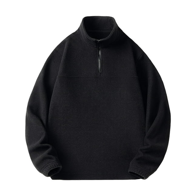 Chbgutlmr Mens Sweatshirts Fleece Zipper Long Sleeve Drop Shoulder Fall Winter Comfy Warm Pullover Tops