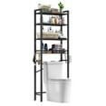 thumbnail image 3 of Biemlerfn Over The Toilet Storage Shelf, 4-Tier Wooden Bathroom Organizer Adjustable Saver Space Rack with Toilet Paper Holder, Classic Black, 3 of 11