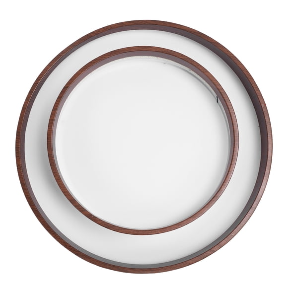 LED Ceiling Light Fixture Walnut Wood Grain Flush Mount Round Remote Control Light 3 Color Changeable Dining Living Bedroom