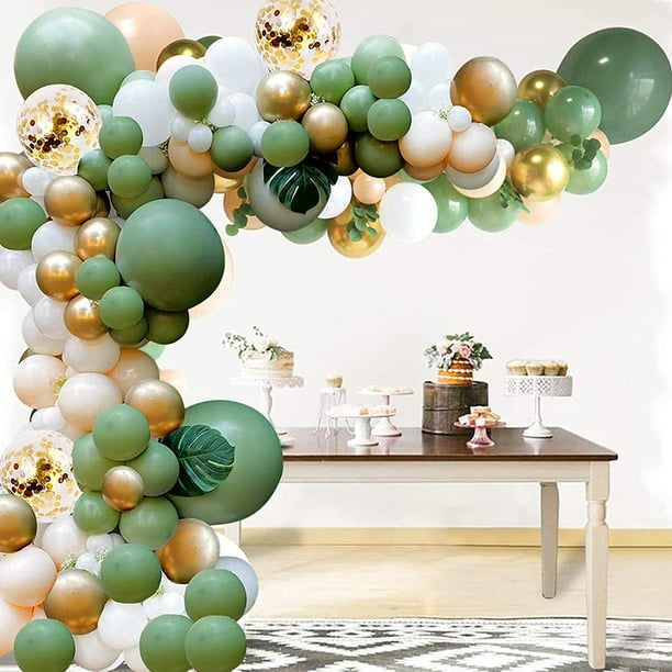Assorted Color Party Balloons, Garland Arch Kit 16Ft, Macaron Latex Balloons  for Baby Shower, Proposal, Wedding, Birthday, Graduation, Anniversary, Any  Party Decorations (131pcs Green Set+Leaves) 