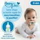 thumbnail image 2 of Dr. Brown's HappyPaci 100% Chupete de silicona 0-6m, Sin BPA, Gris frío, Verde, Crudo, Paquete de 3, 2 of 3