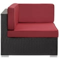 thumbnail image 3 of Corner Lounge Chair, Set of 2, Red, Wicker Rattan, Outdoor Patio Balcony Cafe Bistro Garden Hospitality Restaurant, Modern Contemporary, HB36947, 3 of 4