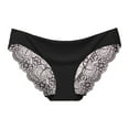 thumbnail image 5 of PMVFHDE Fashion Womens Low Waist Lace Triangle Underwear Comfortable Soft Ice Silk Seamless Briefs Panties For Women Black，M, 5 of 5