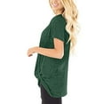 thumbnail image 5 of Abcnature Women's Tops Short Sleeve Twist Knotted T Shirts Summer Blouse Tunic Tops Solid O-Neck T-Shirt Green M, 5 of 7