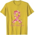thumbnail image 3 of Abomasnow Breast Cancer Shirts for Women Casual Floral Pink Ribbon Graphics Long Sleeve T-Shirt Crew Neck Breast Cancer Awareness Pullover Tops, 3 of 3