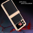 thumbnail image 5 of Luxury Leather Case Compatible Galaxy Z Flip 3 Case with Hinge Protection Black, Plating PC Protector Cover Galaxy Z Flip 3 5g Case Shockproof Case for Galaxy Z Flip3 Case 2022, 5 of 6