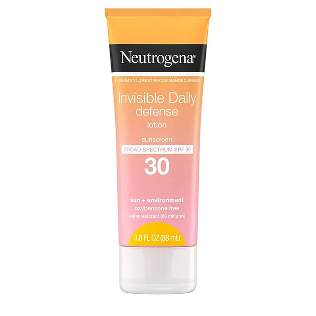 Loción de Protección Solar Invisible Daily Defense Neutrogena Amplio Espectro SPF 30 Resistente al Agua 3 Fl Oz