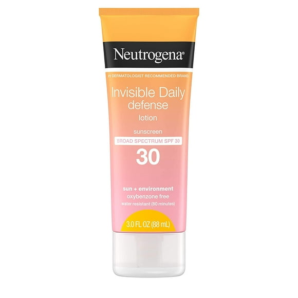 Loción de Protección Solar Invisible Daily Defense Neutrogena Amplio Espectro SPF 30 Resistente al Agua 3 Fl Oz
