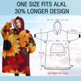 thumbnail image 4 of Oversized Wearable Blanket Hoodie,Red Leaf Sunflower Pattern Sherpa Blanket Hoodie with Super Pockets,Super Warm Fuzzy Pullover for Women & Men, 4 of 6