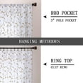 thumbnail image 5 of Tollpiz - Cortinas Transparentes Con Hojas De Color Topo, Bordadas, Para Sala De Estar, Con Bolsillo Para Barra De Cortina, De Gasa De Lino Sintético, Con Hojas Bordadas, Para Dormitorio, 53.9 X 71.7, 5 of 5