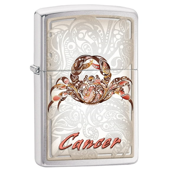 Zippo Lighter Zodiac Astrological Sign Personalized Customize Message Engraving on Backside (Cancer)