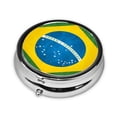 thumbnail image 2 of Brazilian Flag Round Pill Box Small Pill Case For Purse Pocket Medicine Organizer Travel Pillbox Portable Pill Container, 2 of 6