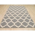 thumbnail image 3 of EORC Gray Handmade Wool Contemporary Flatweave ReversibleMoroccan Rug, 5' x 8', 3 of 5