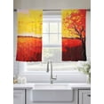 thumbnail image 5 of Abstract Art Sheer Curtains 45 Inches Long 2 Panels Modernism Red Yellow Water Ripple Tree Light Filtering Semi Sheer Window Curtains Drapes for Bedroom Living Room 52"x45", 5 of 7