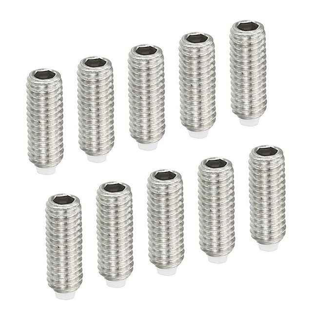 Uxcell M3x8mm Vis de Raccord en Acier Inoxydable 304 Tête de Prise Hexagonale en Nylon 10 Pcs